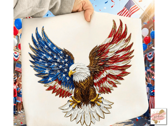 Brushstroke Patriotic American Eagle PNG