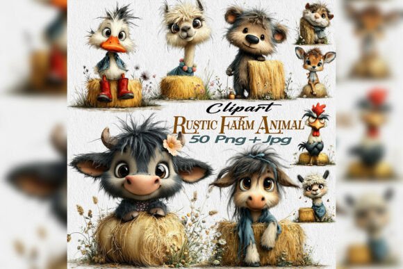 Crafting Heartwarming Moments with Rustic Farm Animal Clipart