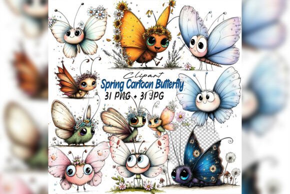 Elevating Digital Storytelling with the Whimsical Butterfly Flower Clipart Set