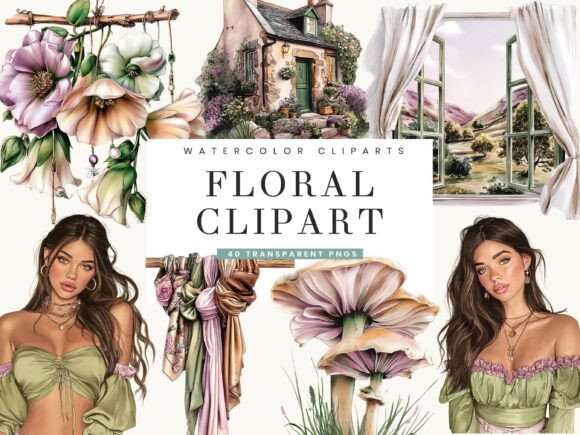 Evaluating Watercolor Cottagecore Floral Clipart for Creative Projects