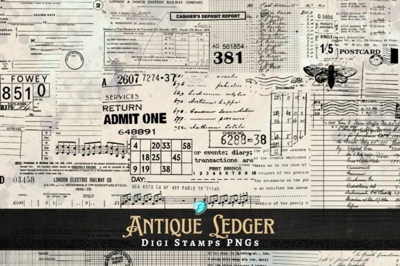 Integrating Antique Ledger Digi Stamps Clipart into Your Creative Workflow