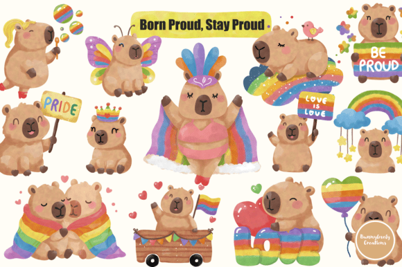 Kawaii Watercolor Capybara Pride Clipart: A Strategic Asset for Inclusive Branding