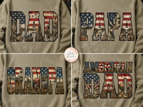 Patriotic Hunting Dad & Grandpa PNG Bundle
