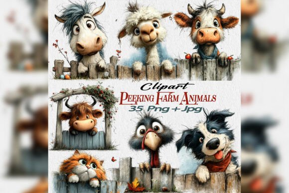 Spring Festival Peeking Farm Animals Png