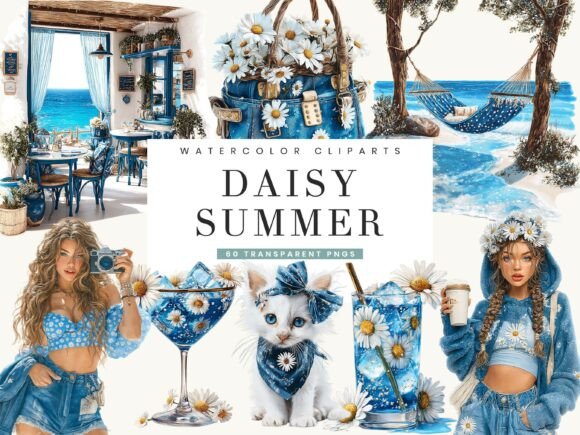 Strategic Visual Communication with Watercolor Daisy Summer Clipart