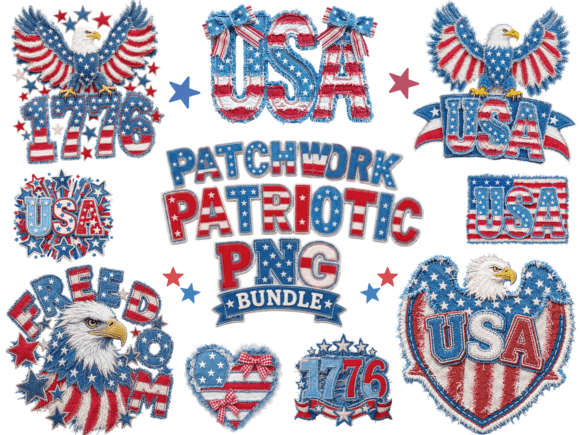 Unlocking Creativity with the Patchwork Patriotic Png Bundle Eagle Png Collection