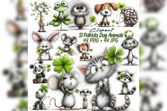 Whimsical St Patrick Animals Set