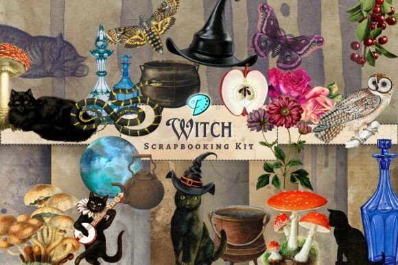 Witch Scrapbooking Kit: A Digital Craft Essential
